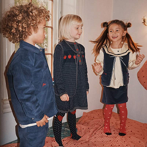 Рубашка-овершот вельветовая Flöss "Billie New Navy", ночное море